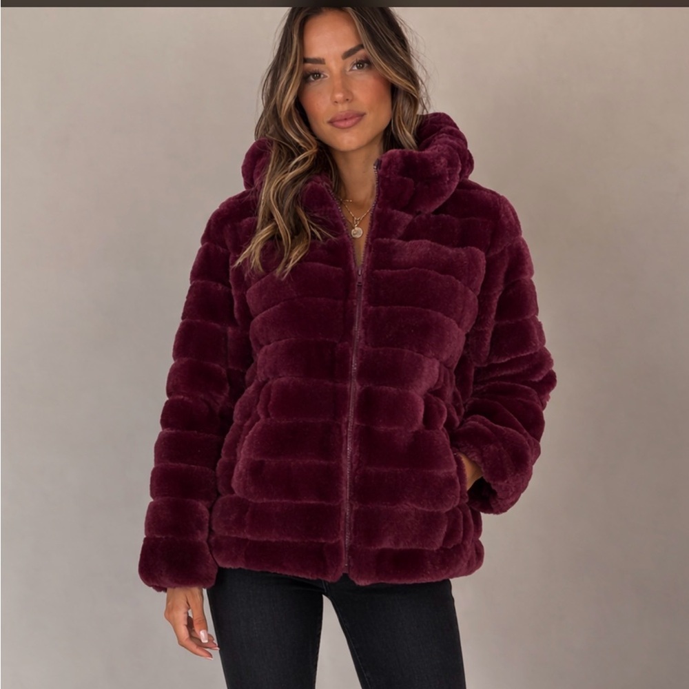 Charlie B  faux fur reversible jacket. Warm Large true to size